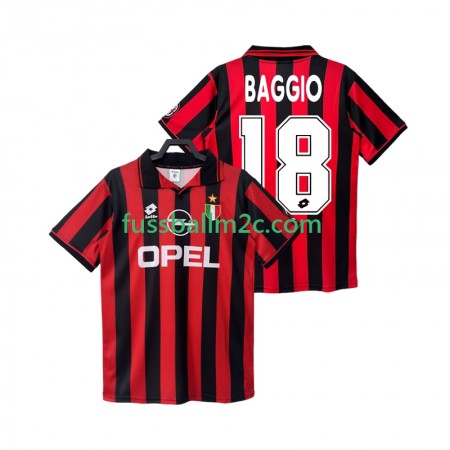Fußballtrikots AC Mailand BAGGIO 18 Retro Heim Trikotsatz 1996 1997 Fußballtrikots AC Mailand BAGGIO 18 Retro Heim Trikotsatz 1996 1997